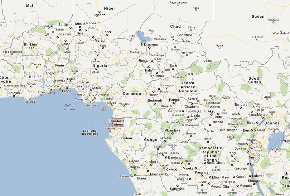 carte du Guinee Equatoriale afrique